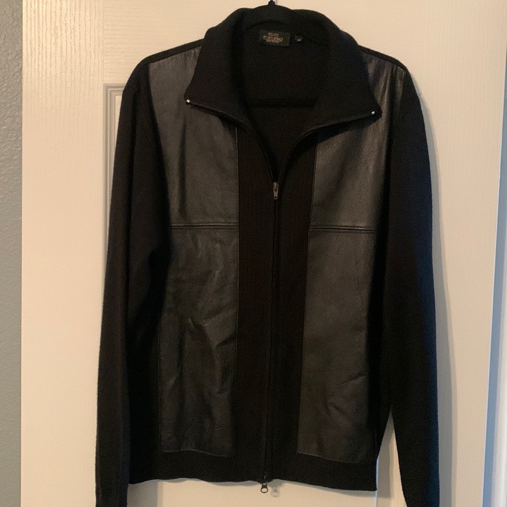 Like new Portifino Men’s sweater with real leather